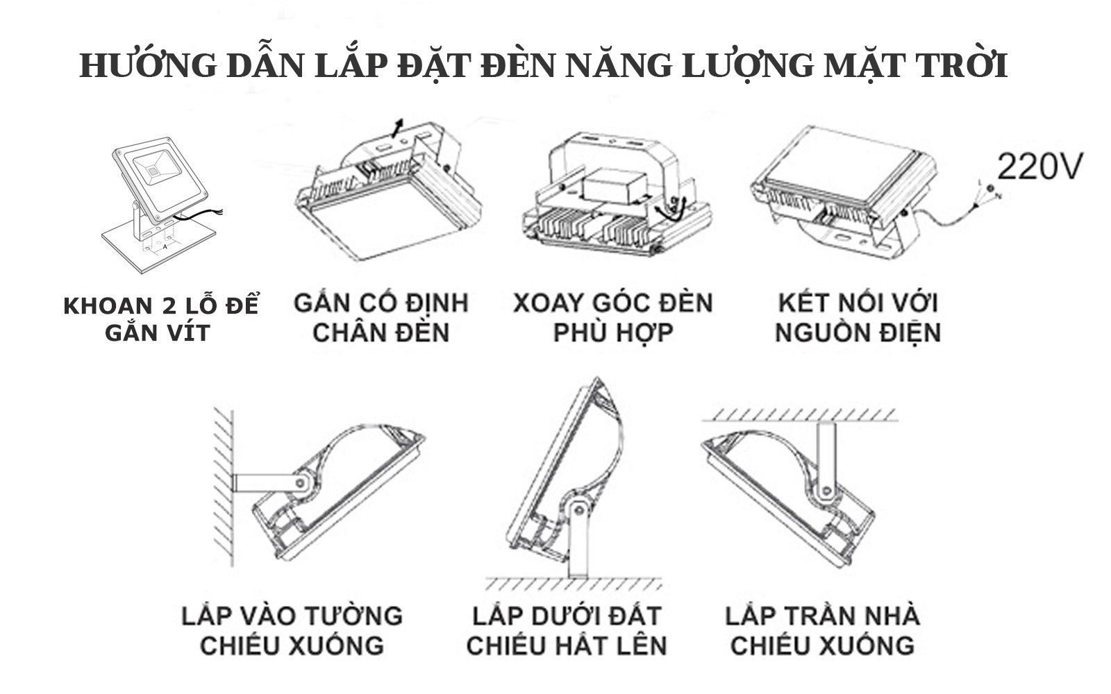 hướng dẫn lắp đặp đèn năng lượng mặt trời